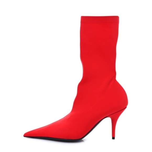 BALENCIGA MATTE SPANDEX POINTY TOE BOOT SIZE 39 NWOB - Picture 2 of 8